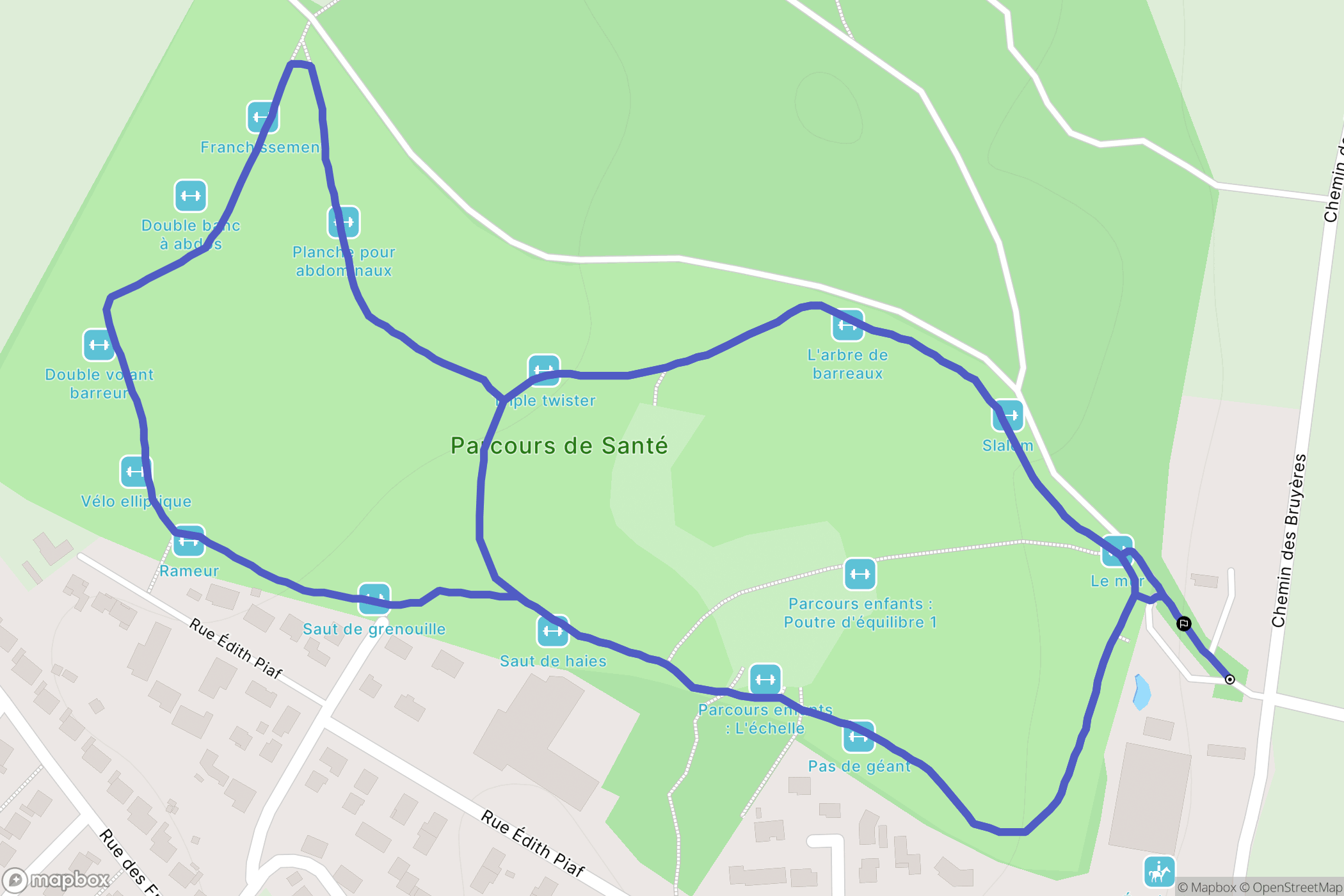 Charvieu-Chavagneux : carte du parcours de randonnée - France