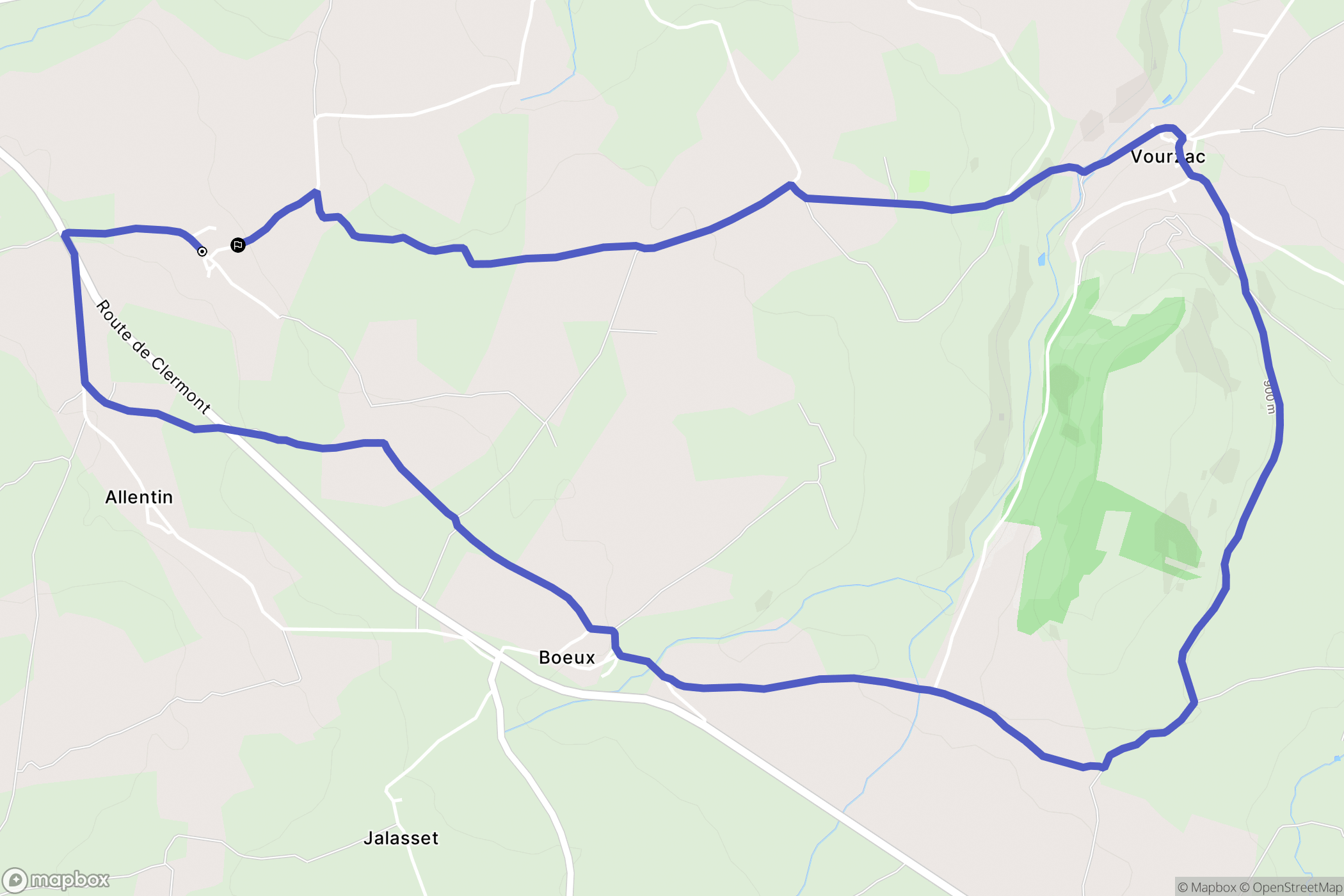Sanssac-l'Église : carte du parcours de randonnée - France