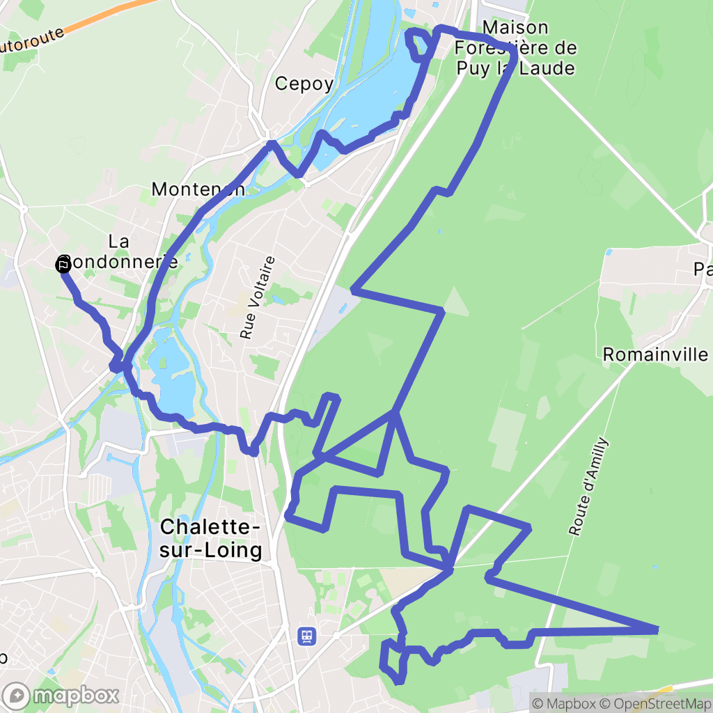 Corquilleroy : carte du parcours de randonnée - France