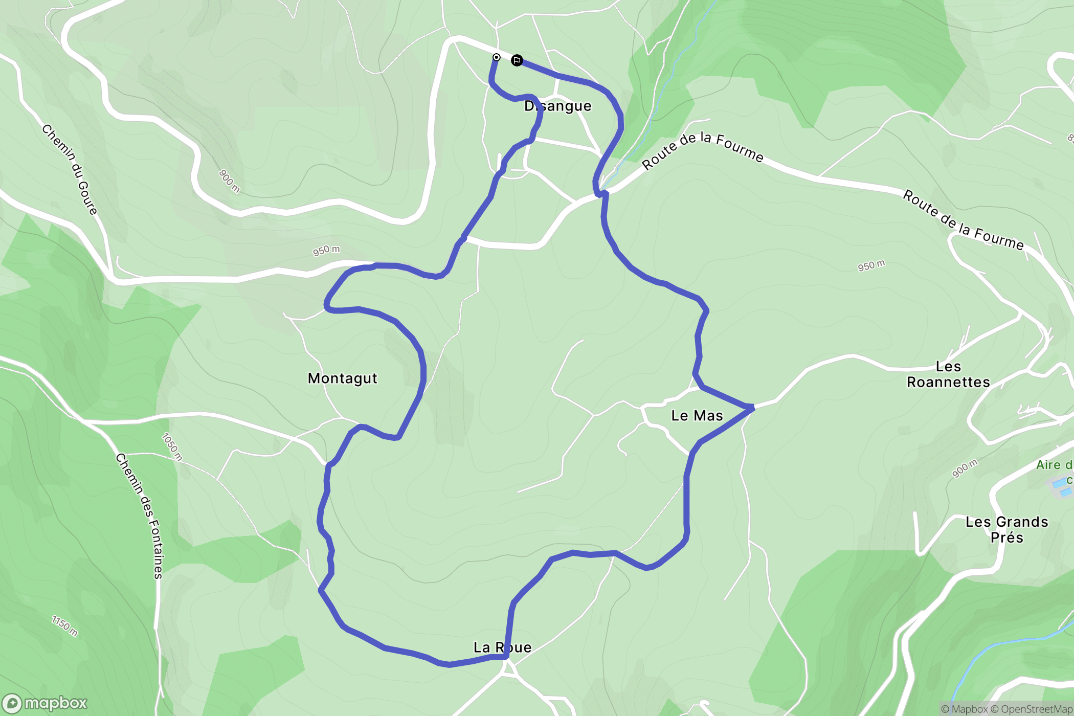 Sauvain : carte du parcours de randonnée - France