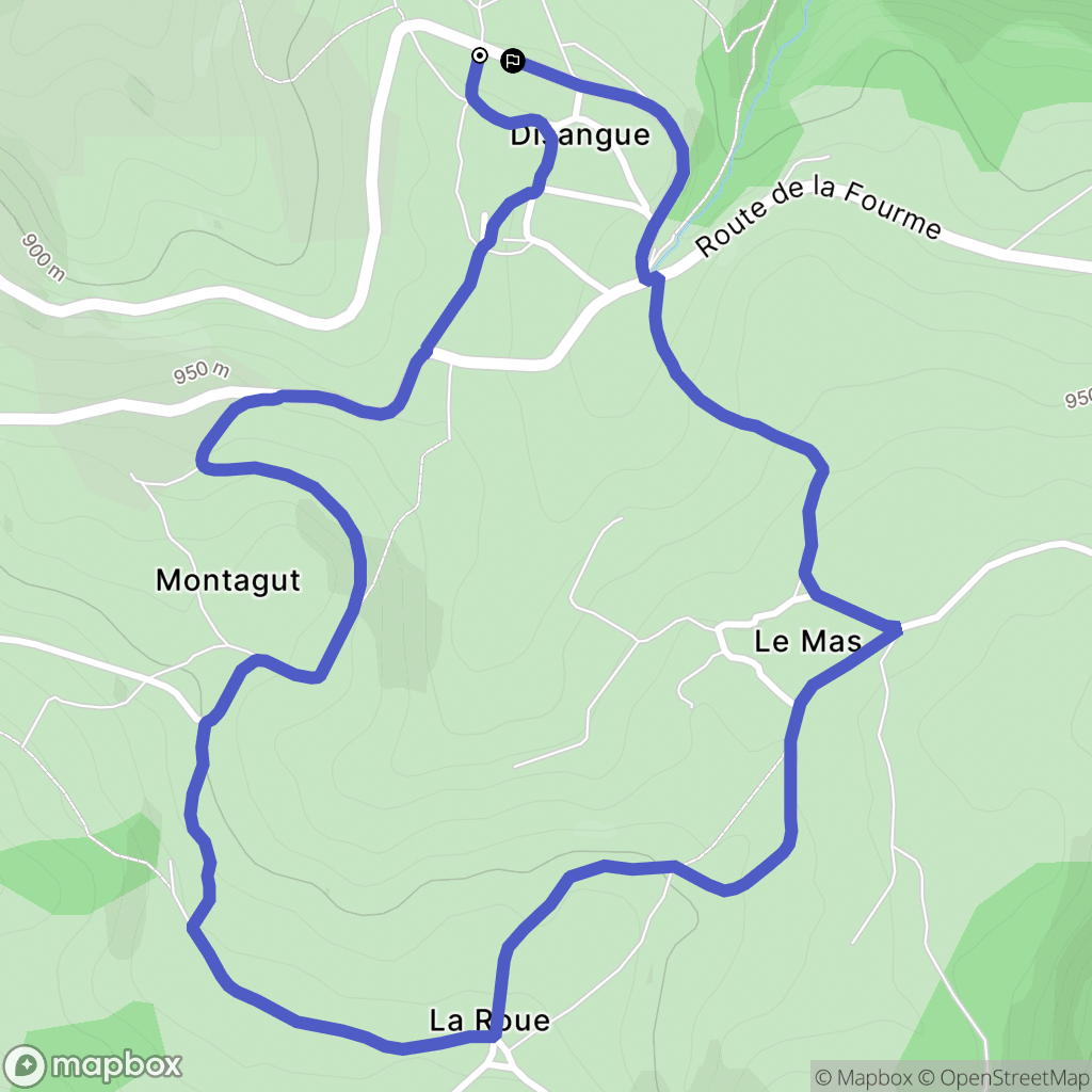 Sauvain : carte du parcours de randonnée - France