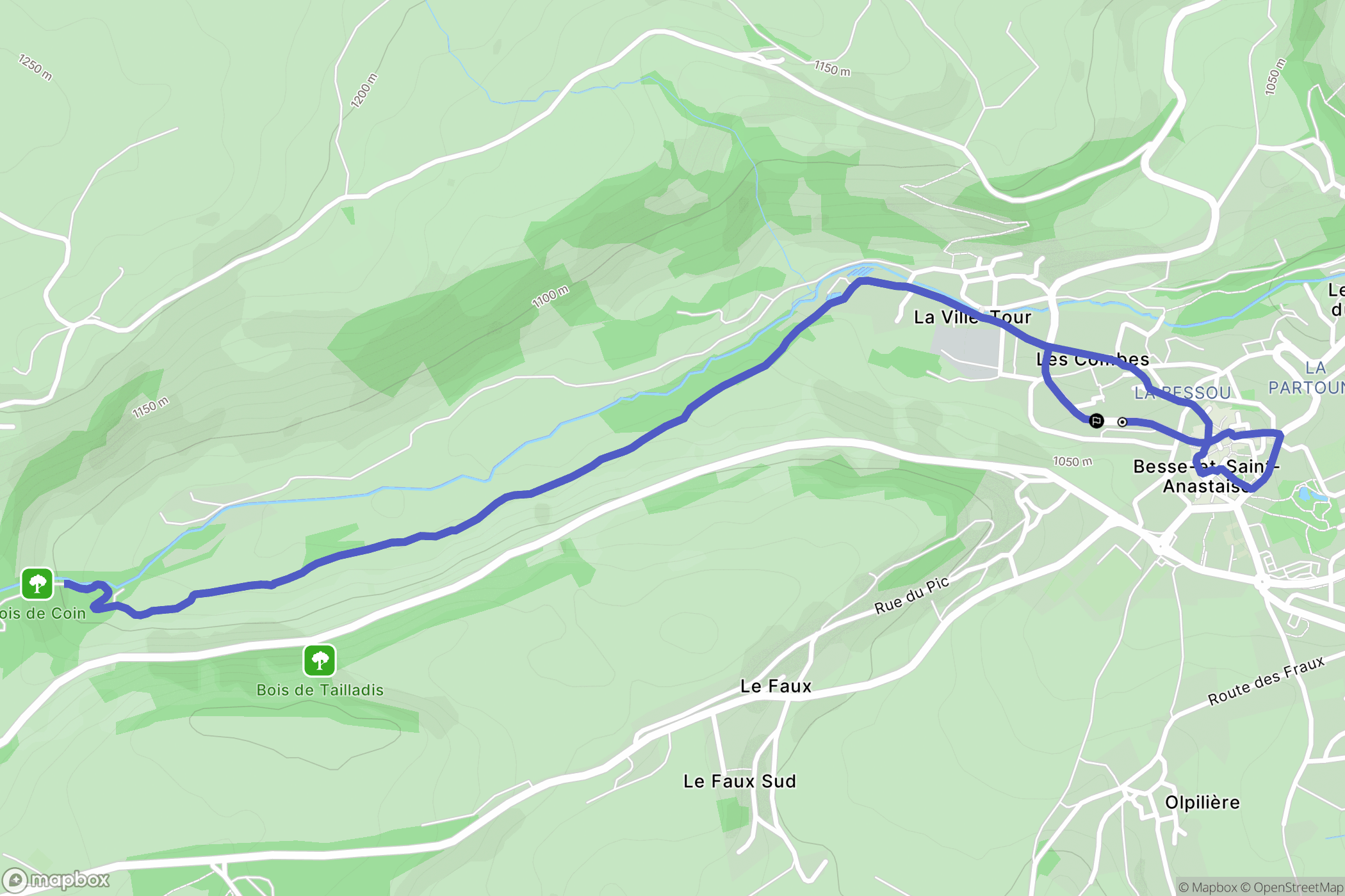 Besse-et-Saint-Anastaise : carte du parcours de randonnée - France