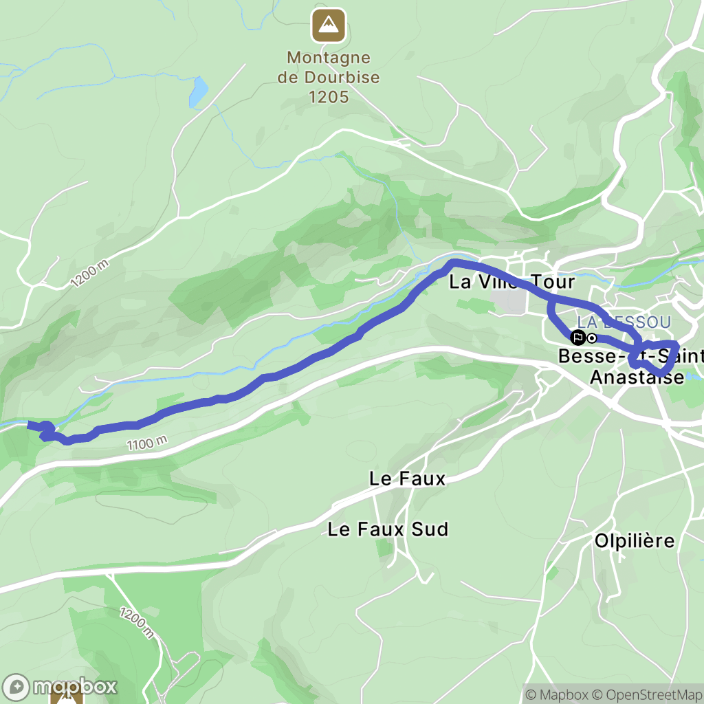 Besse-et-Saint-Anastaise : carte du parcours de randonnée - France