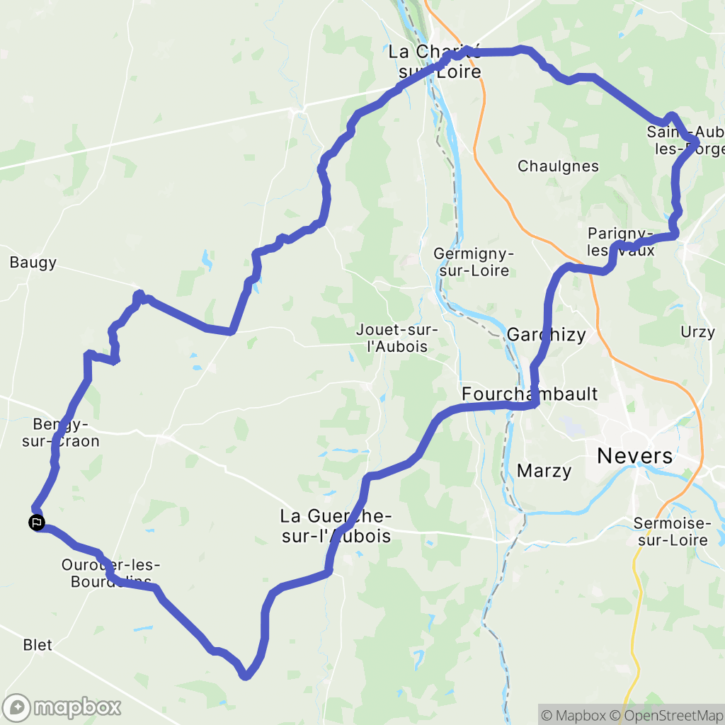 Cornusse : carte du parcours de randonnée - France