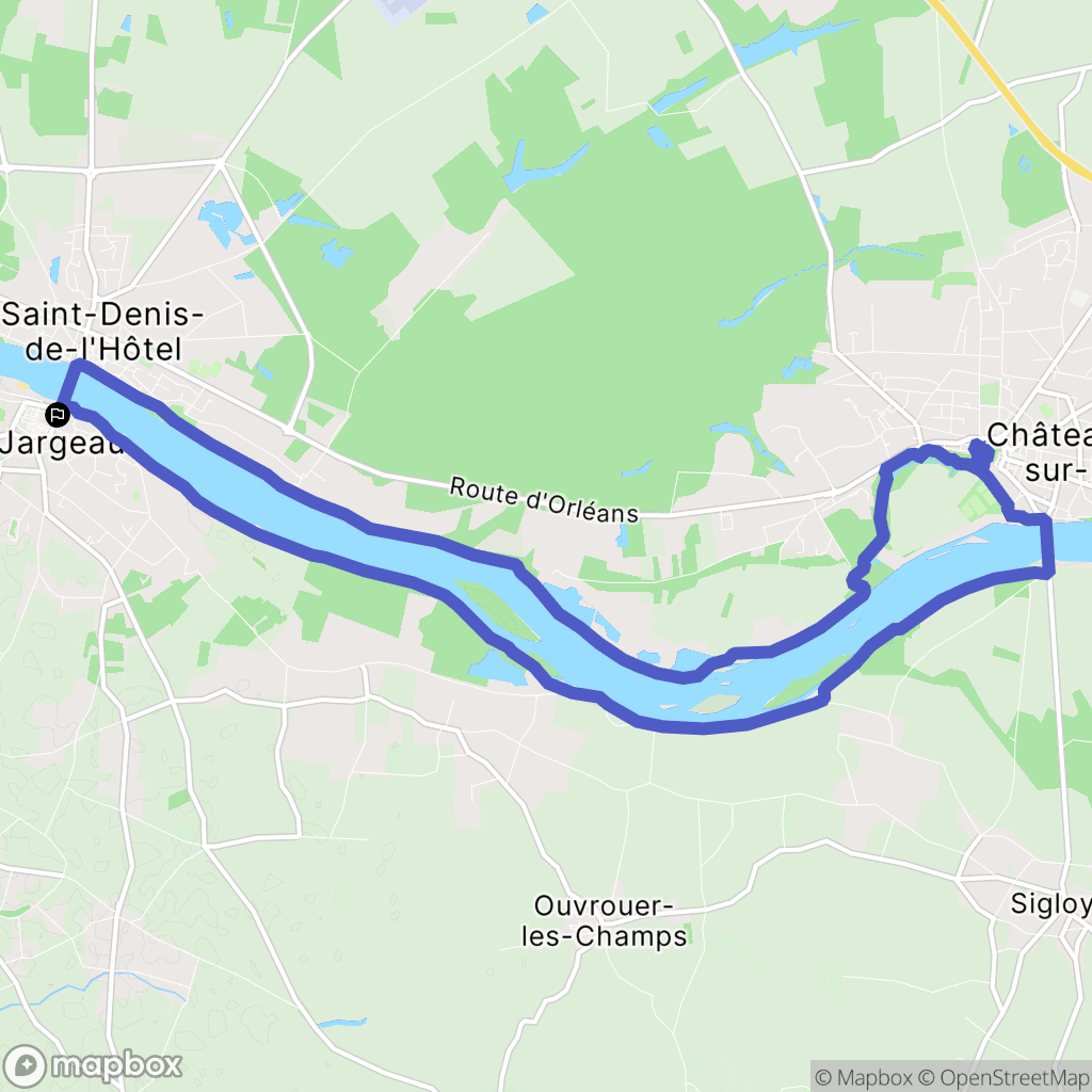 Jargeau : carte du parcours de randonnée - France