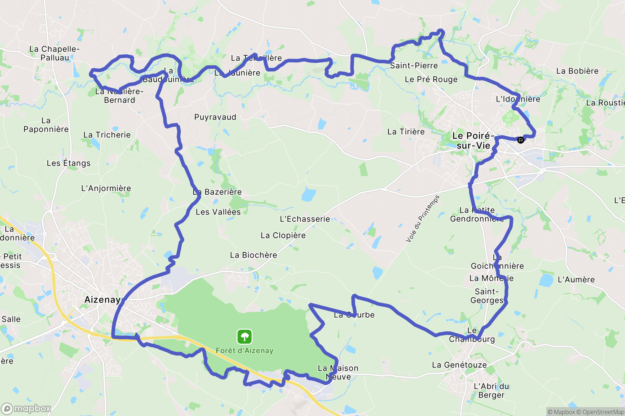 Le Poiré-sur-Vie : carte du parcours de randonnée - France