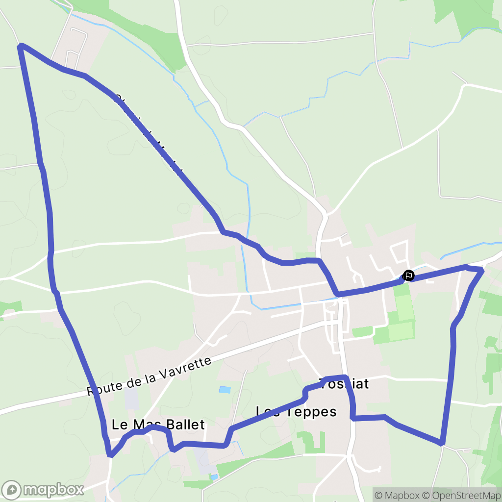 Tossiat : carte du parcours de randonnée - France