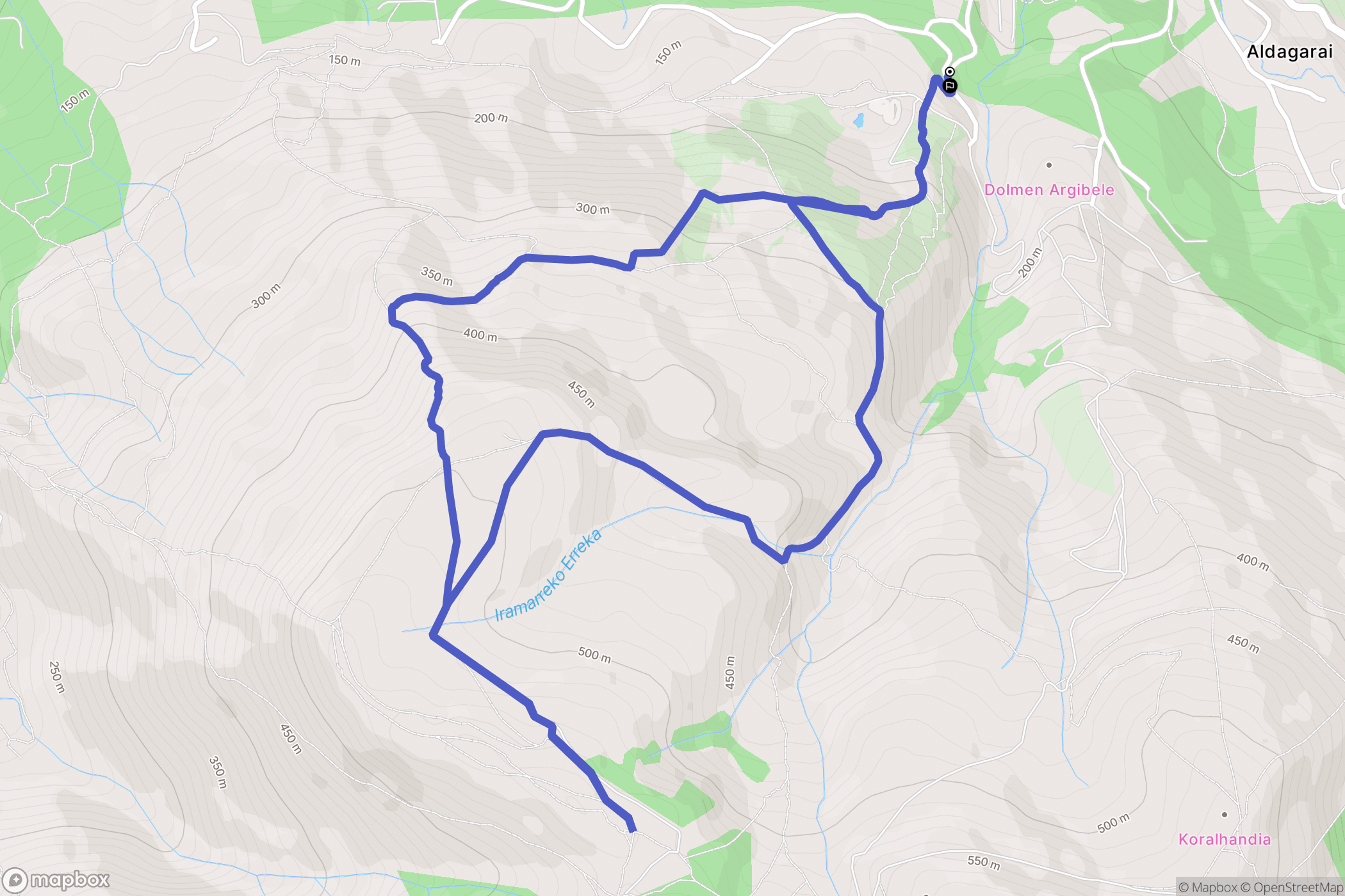 Ascain : carte du parcours de randonnée - France