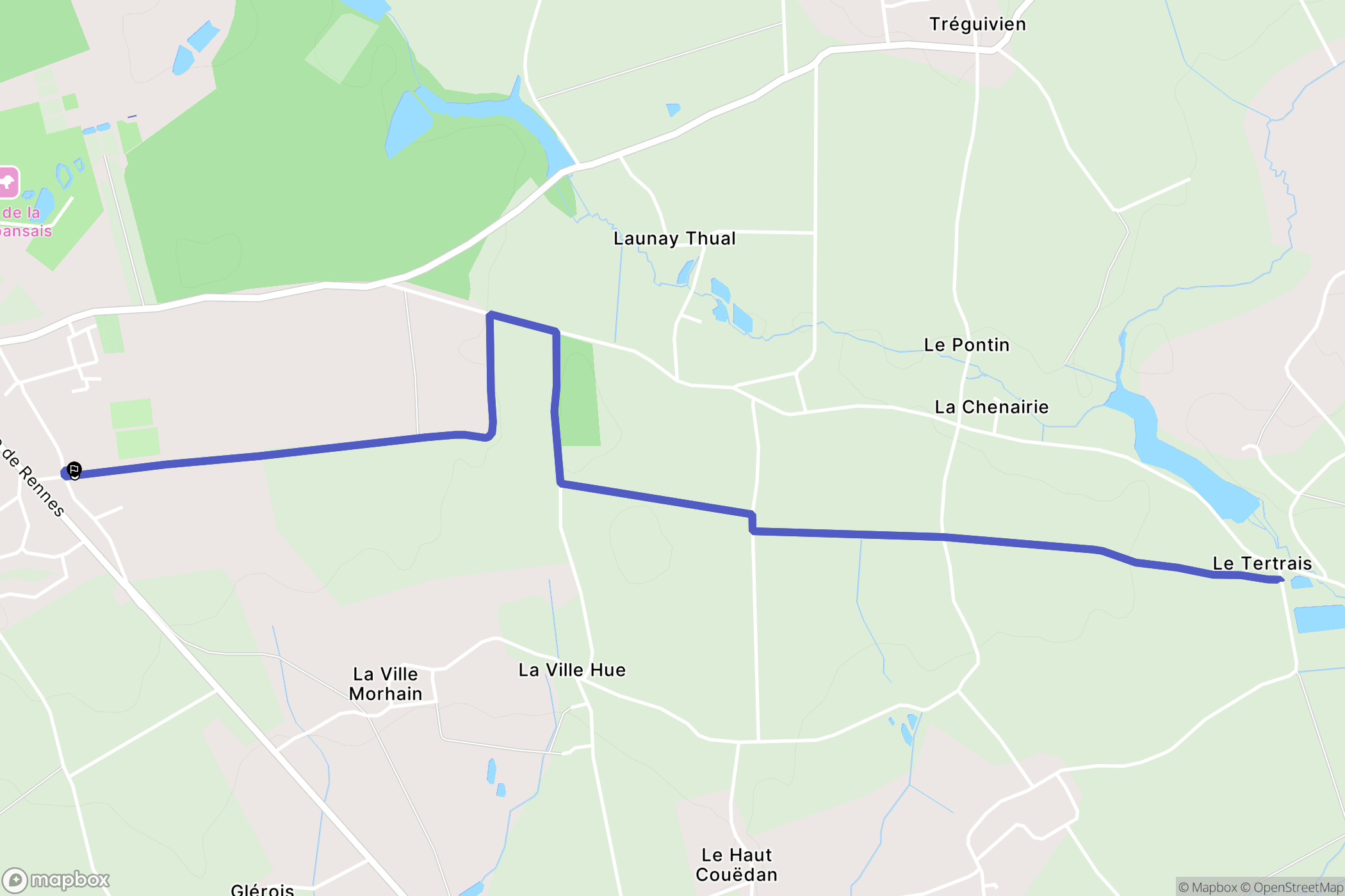 Pleugueneuc : carte du parcours de randonnée - France