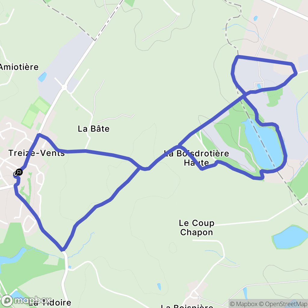 Treize-Vents : carte du parcours de randonnée - France