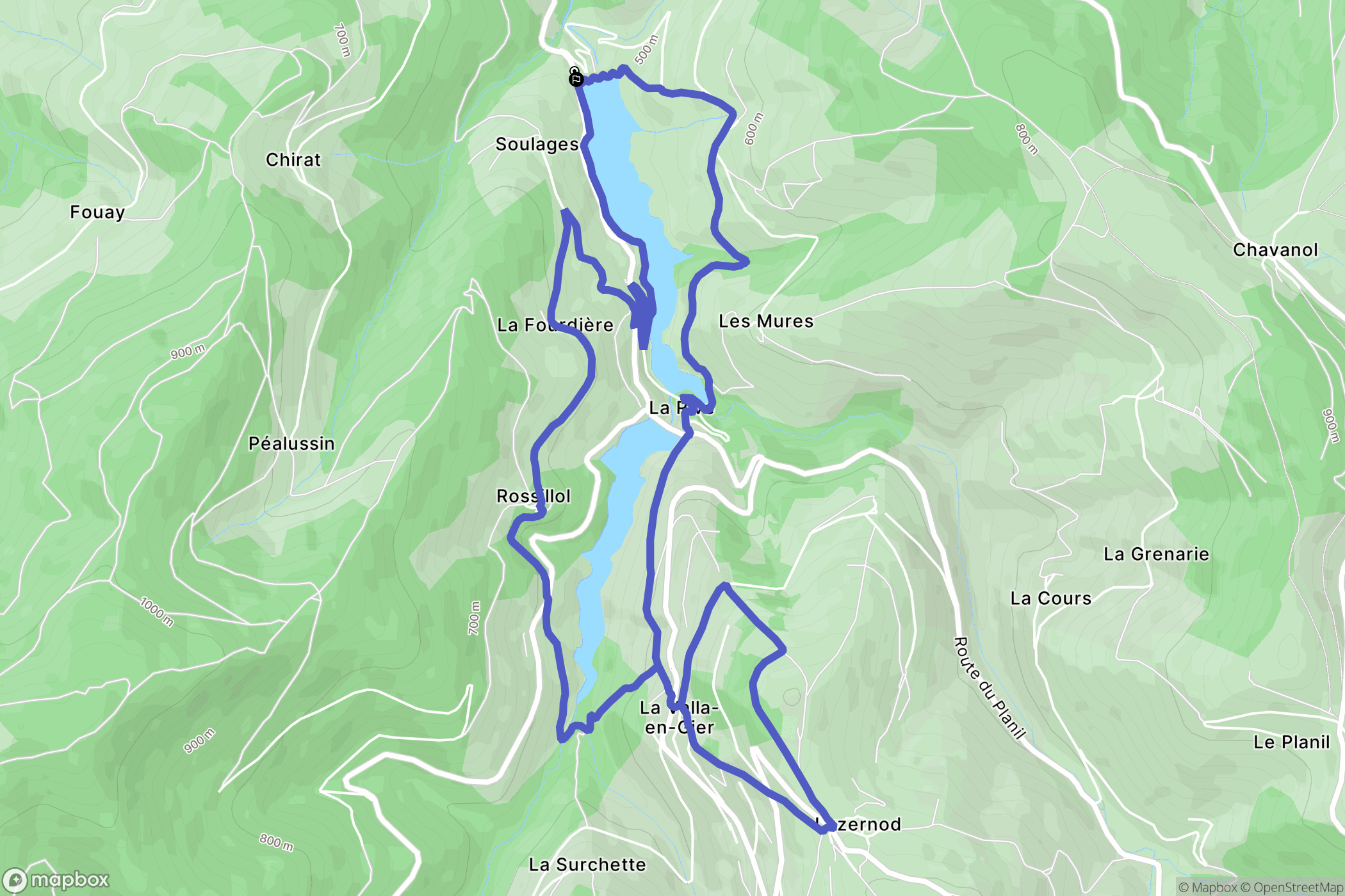 Saint-Chamond : carte du parcours de randonnée - France
