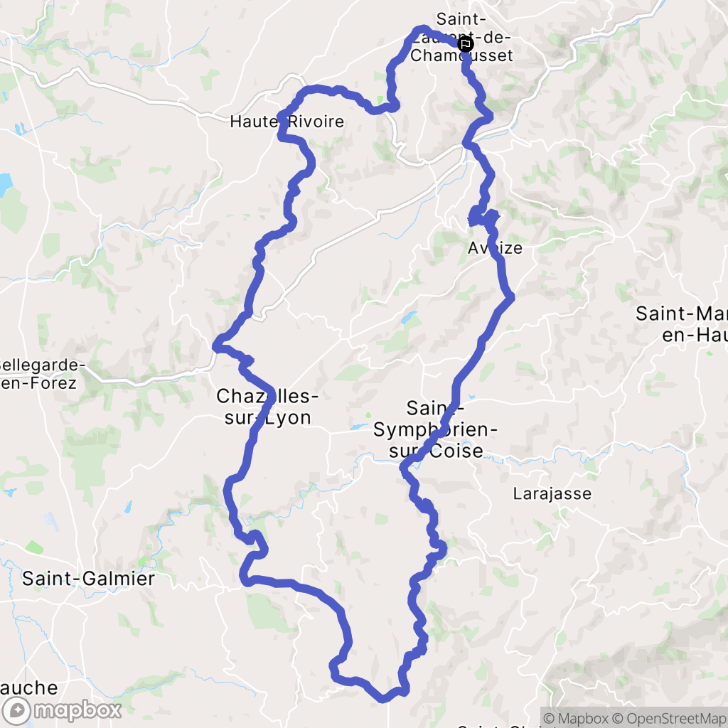 Saint-Laurent-de-Chamousset : carte du parcours de randonnée - France