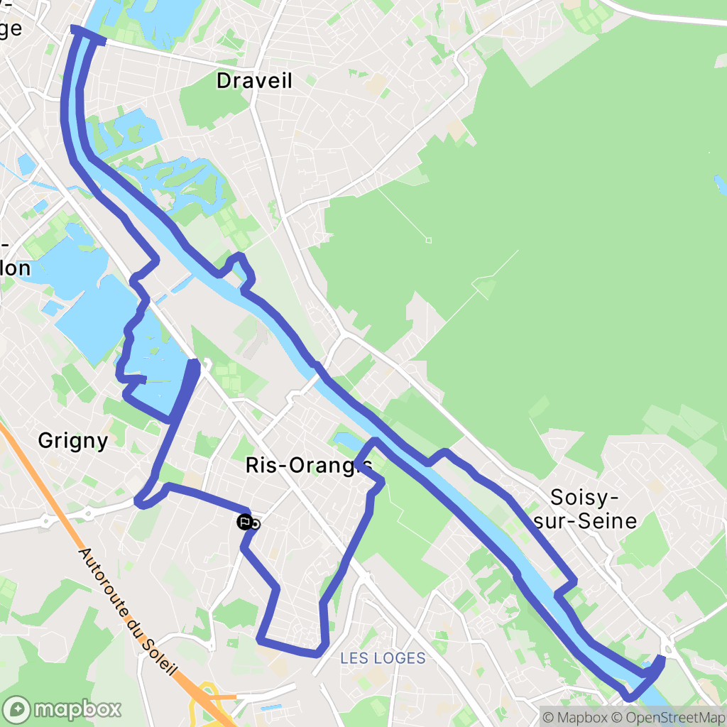 Ris-Orangis : carte du parcours de randonnée - France