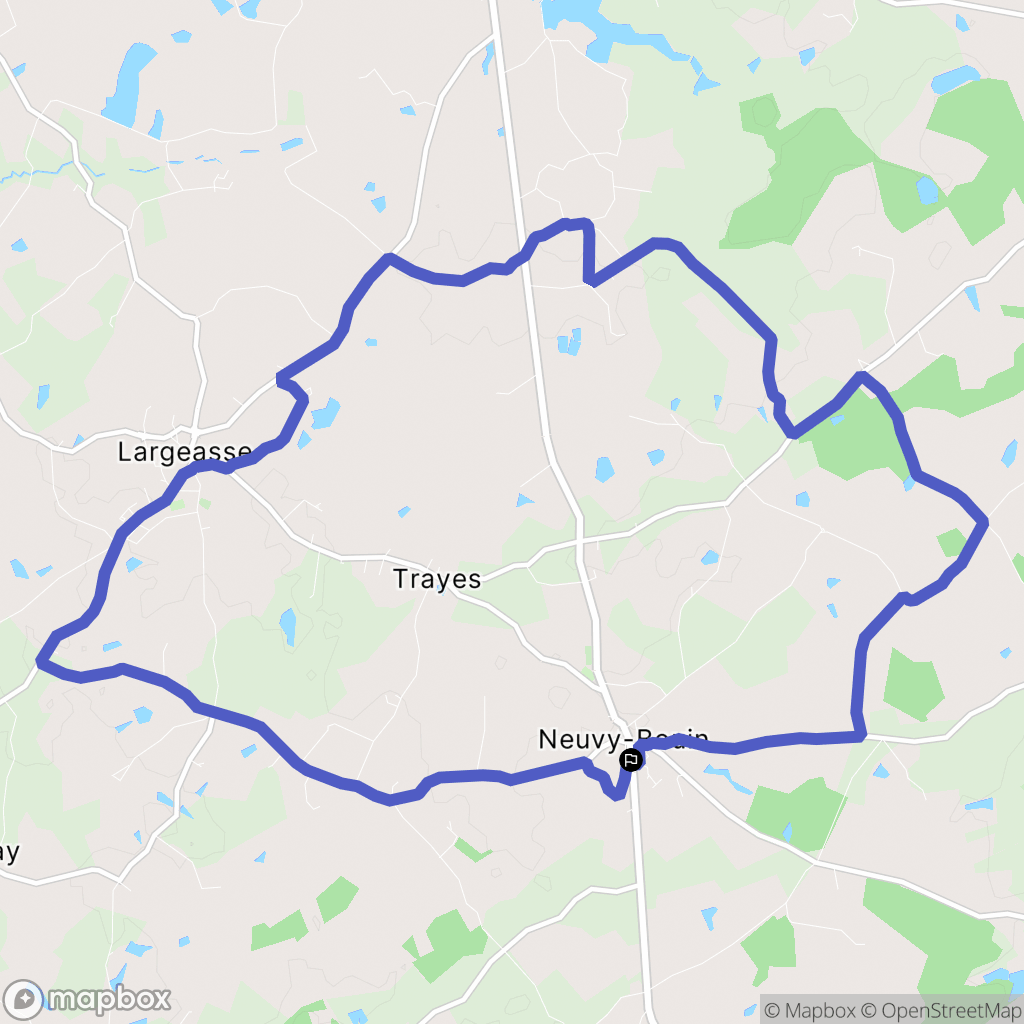 Neuvy-Bouin : carte du parcours de randonnée - France