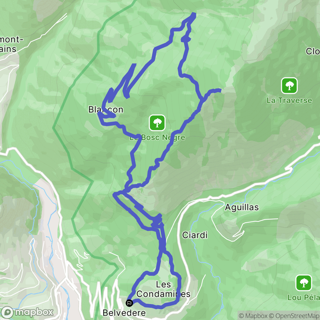 Belvédère : carte du parcours de randonnée - France