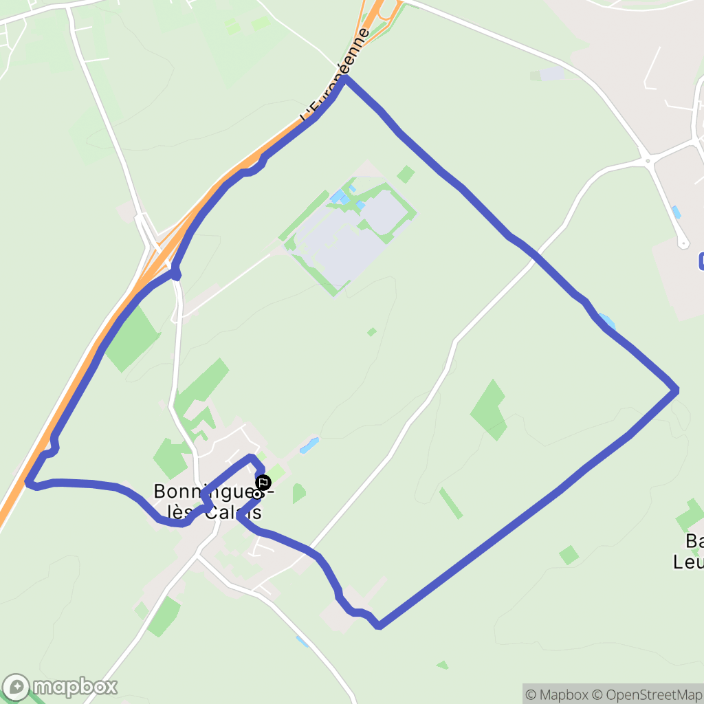 Bonningues-lès-Calais : carte du parcours de randonnée - France