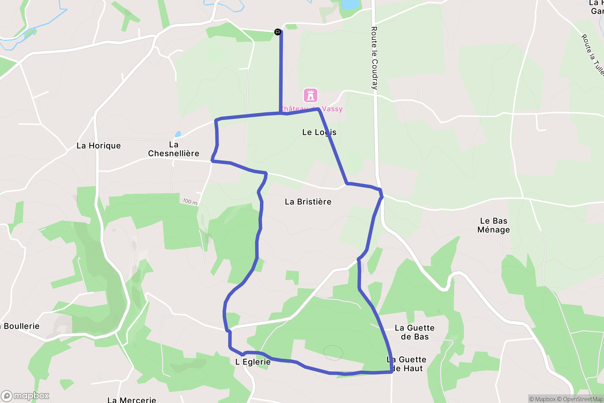 Brécey : carte du parcours de randonnée - France
