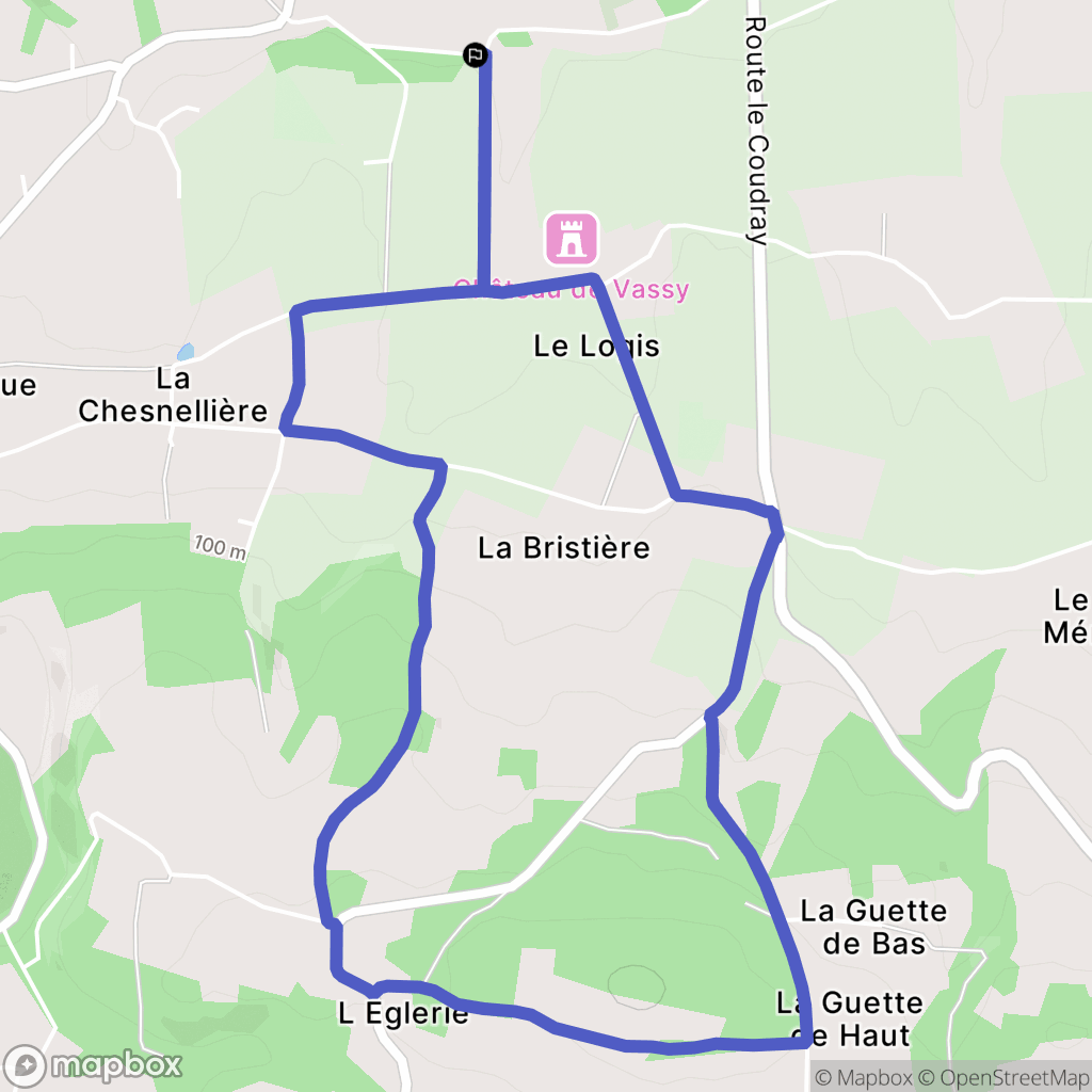Brécey : carte du parcours de randonnée - France