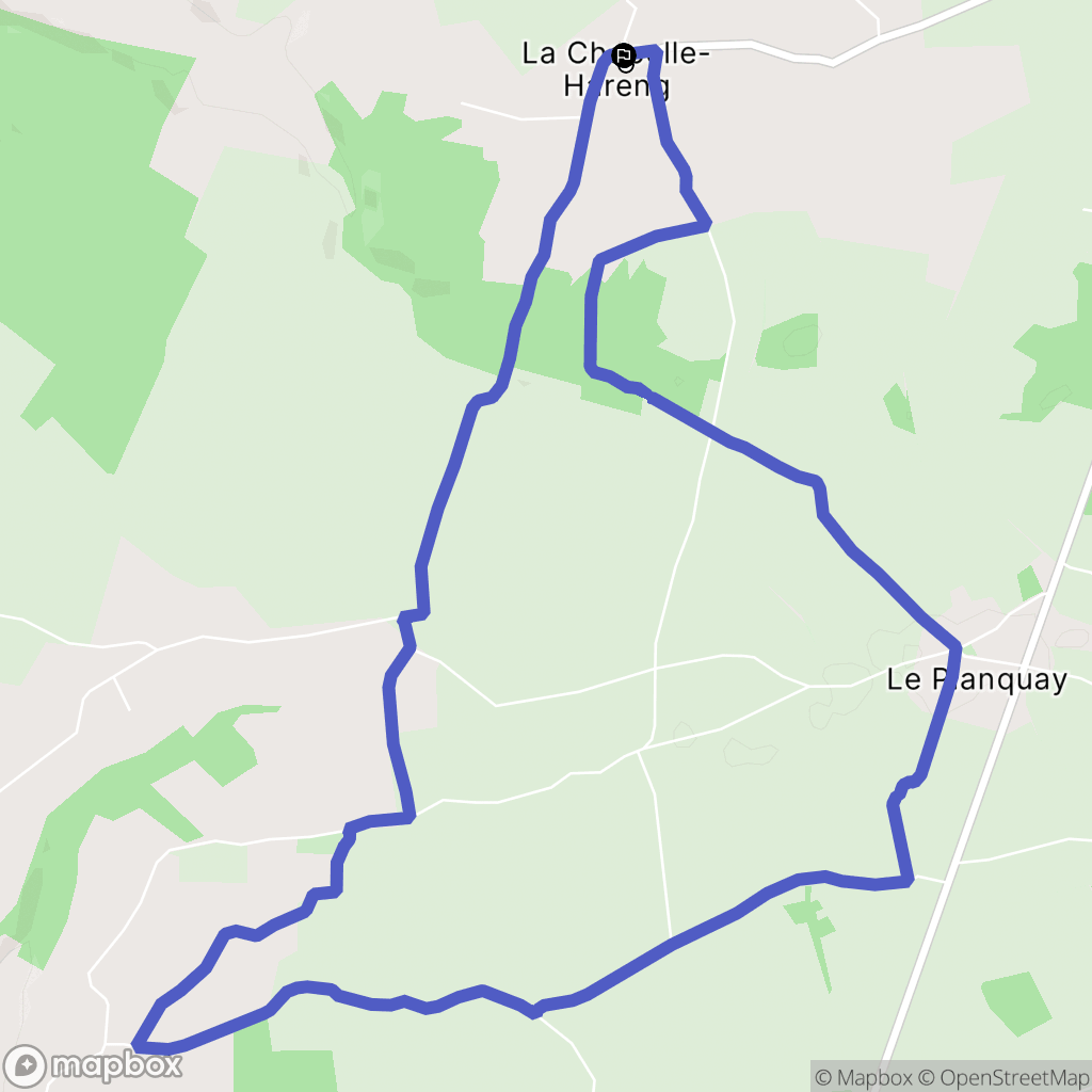 La Chapelle-Hareng : carte du parcours de randonnée - France