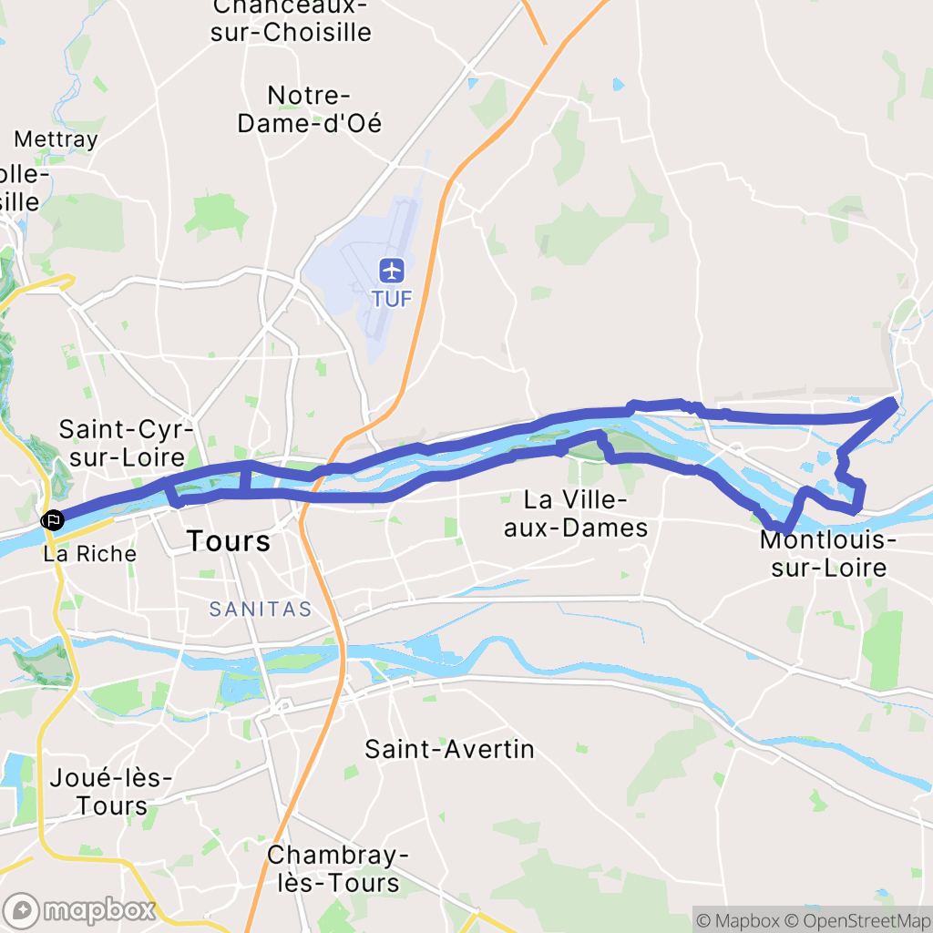Saint-Cyr-sur-Loire : carte du parcours de randonnée - France