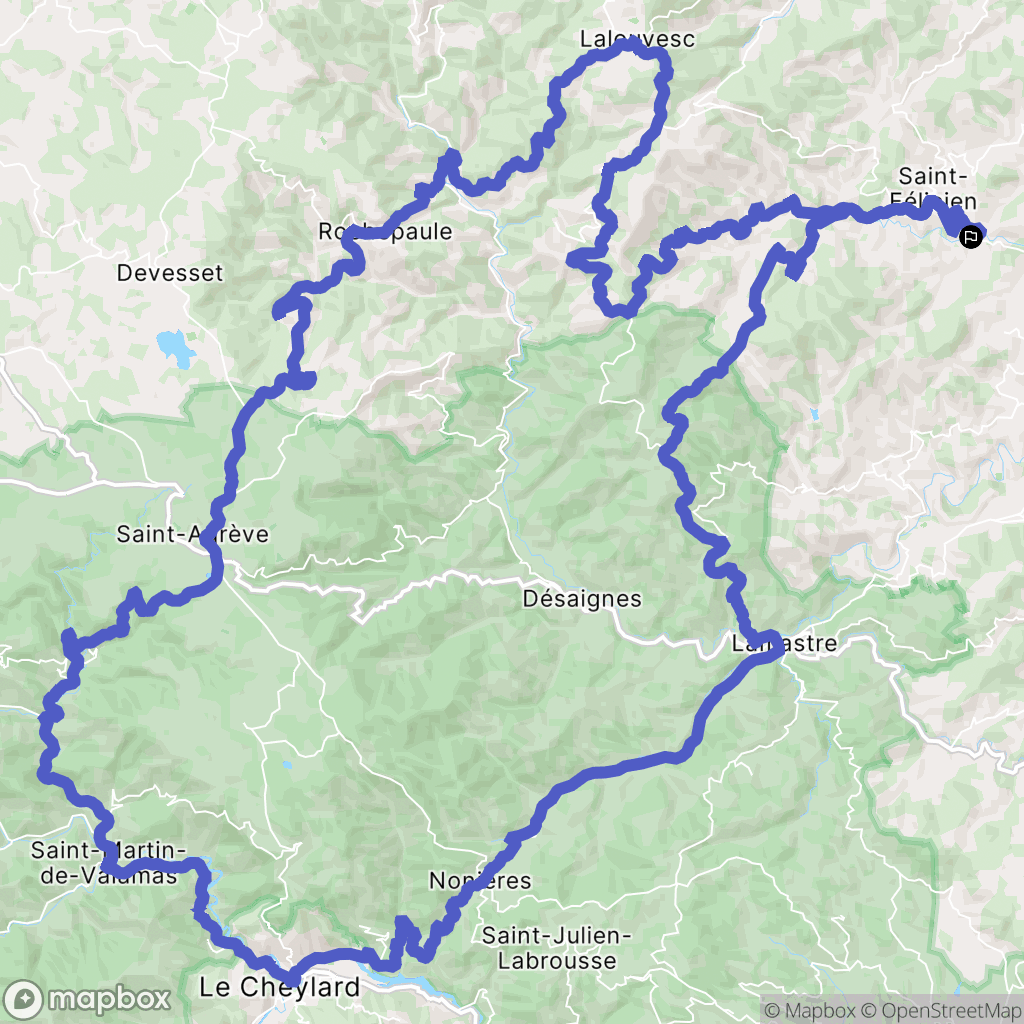 Saint-Félicien : carte du parcours de randonnée - France