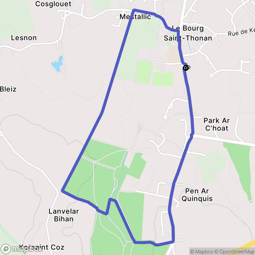Saint-Thonan : carte du parcours de randonnée - France