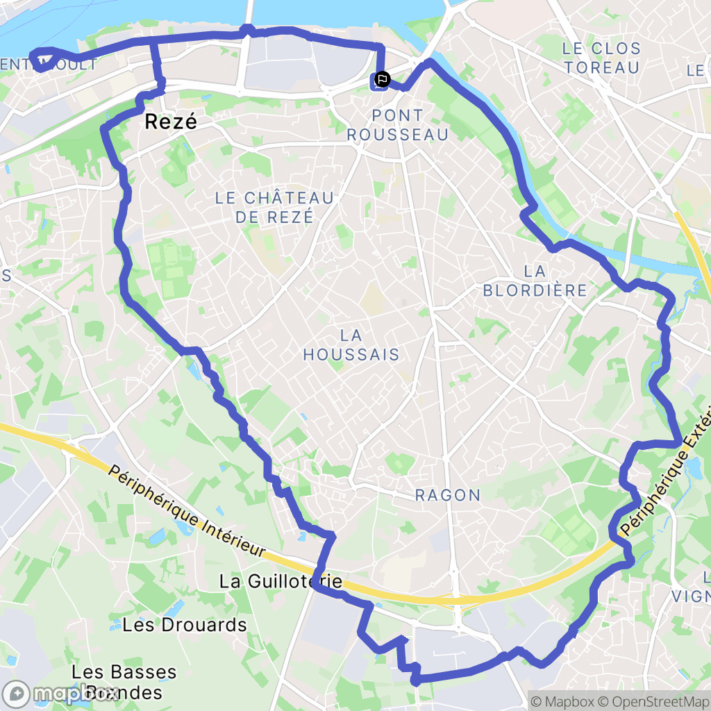 Rezé : carte du parcours de randonnée - France