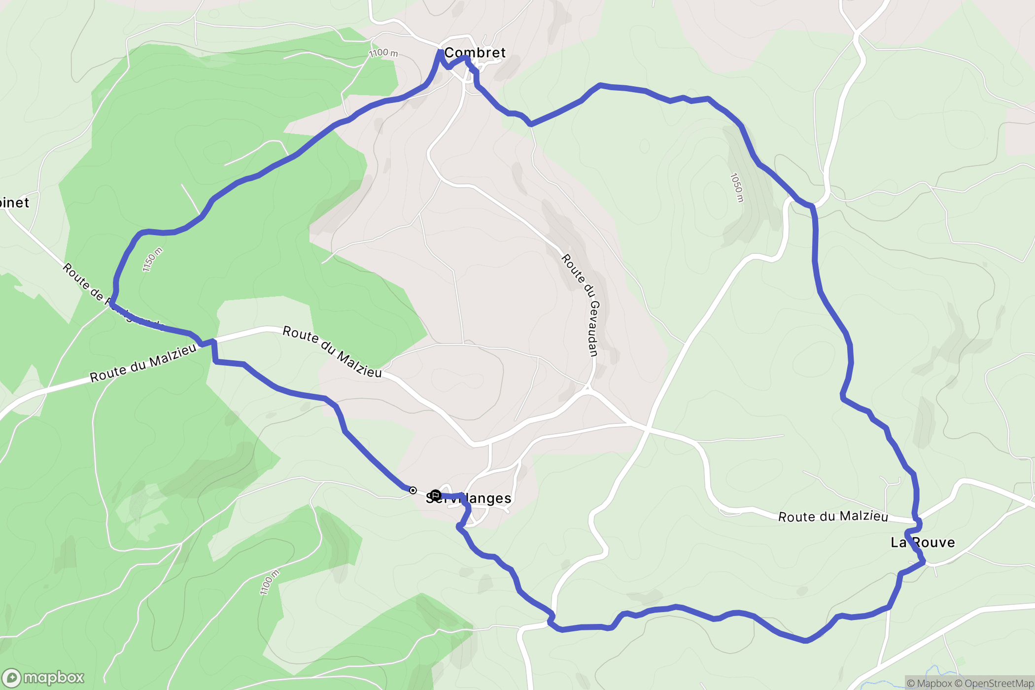Venteuges : carte du parcours de randonnée - France