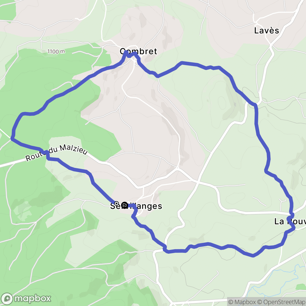 Venteuges : carte du parcours de randonnée - France
