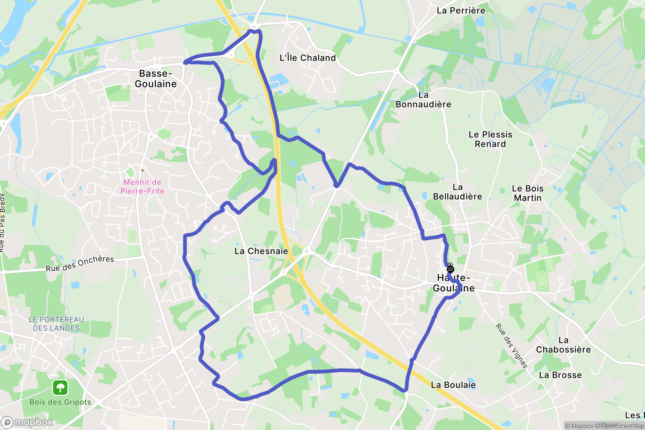 Haute-Goulaine : carte du parcours de randonnée - France