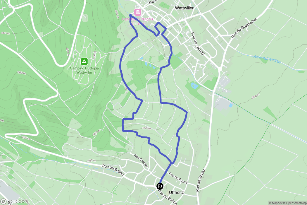 Uffholtz : carte du parcours de randonnée - France