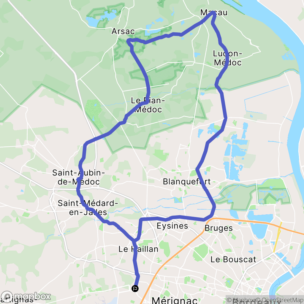 Mérignac : carte du parcours de randonnée - France