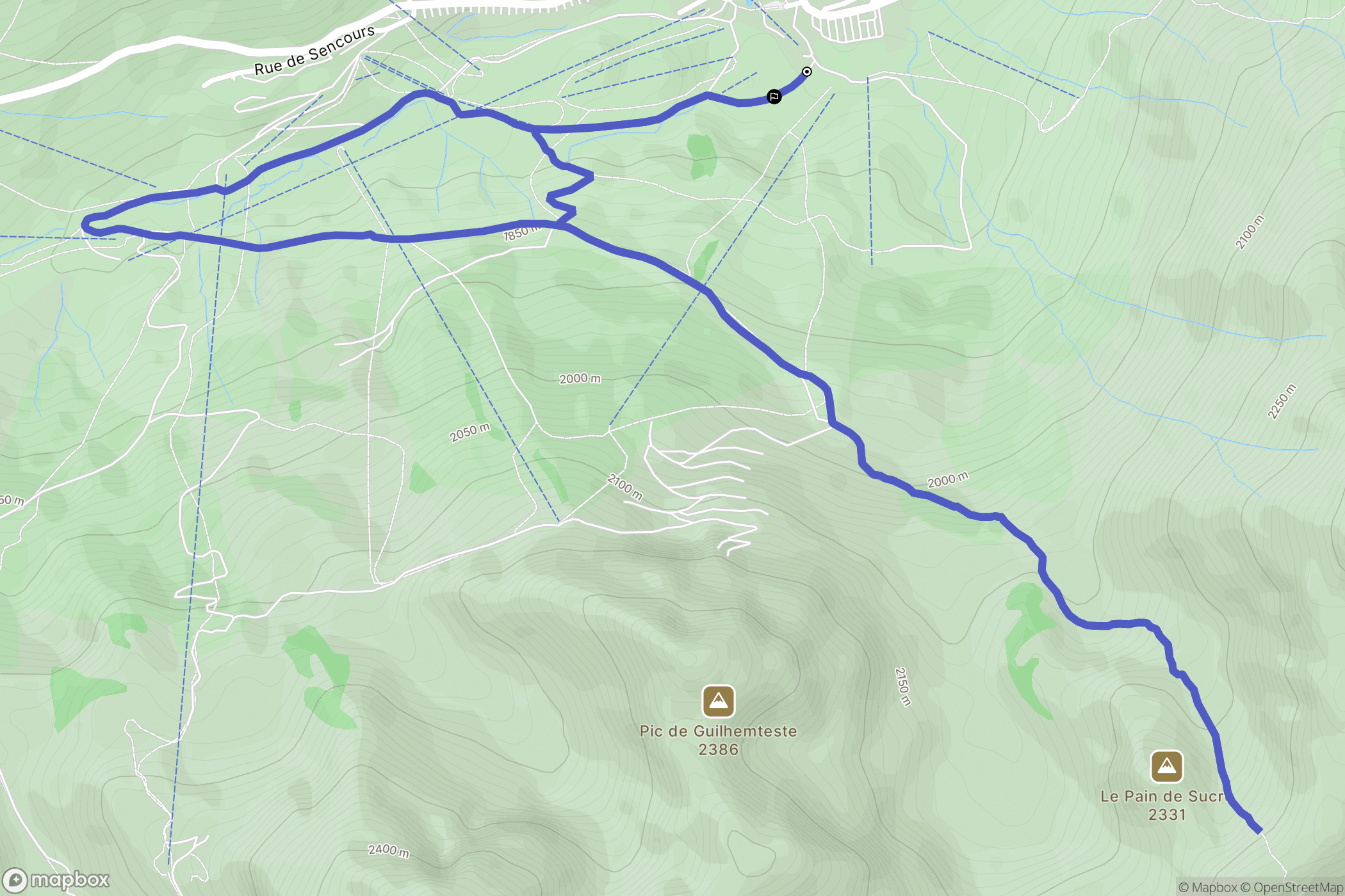 Bagnères-de-Bigorre : carte du parcours de randonnée - France