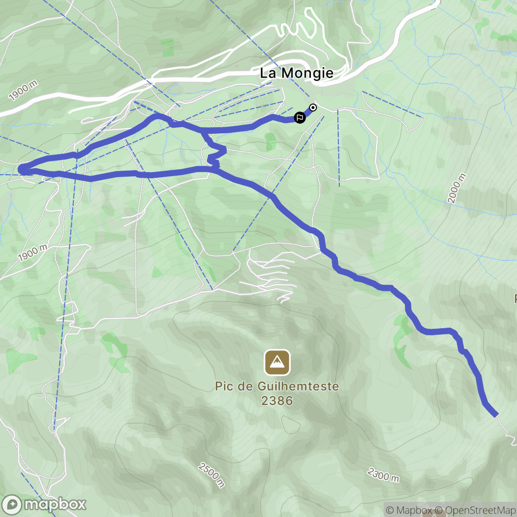Bagnères-de-Bigorre : carte du parcours de randonnée - France