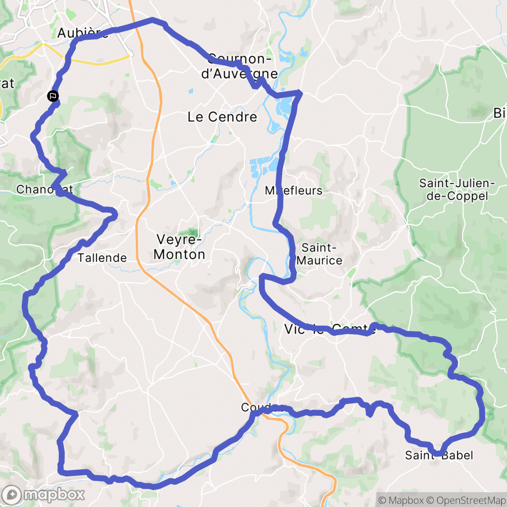 Romagnat : carte du parcours de randonnée - France