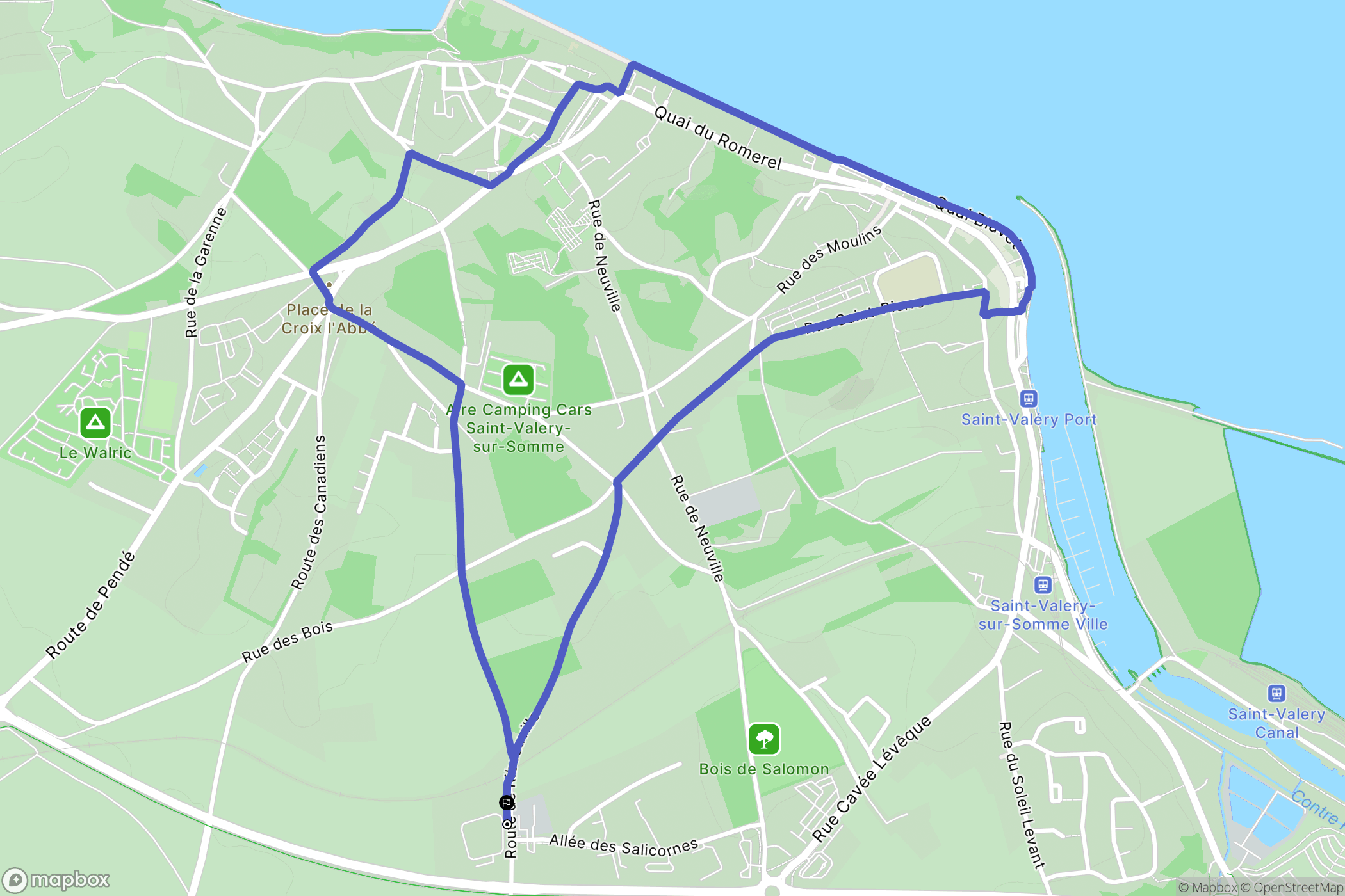 Saint-Valery-sur-Somme : carte du parcours de randonnée - France