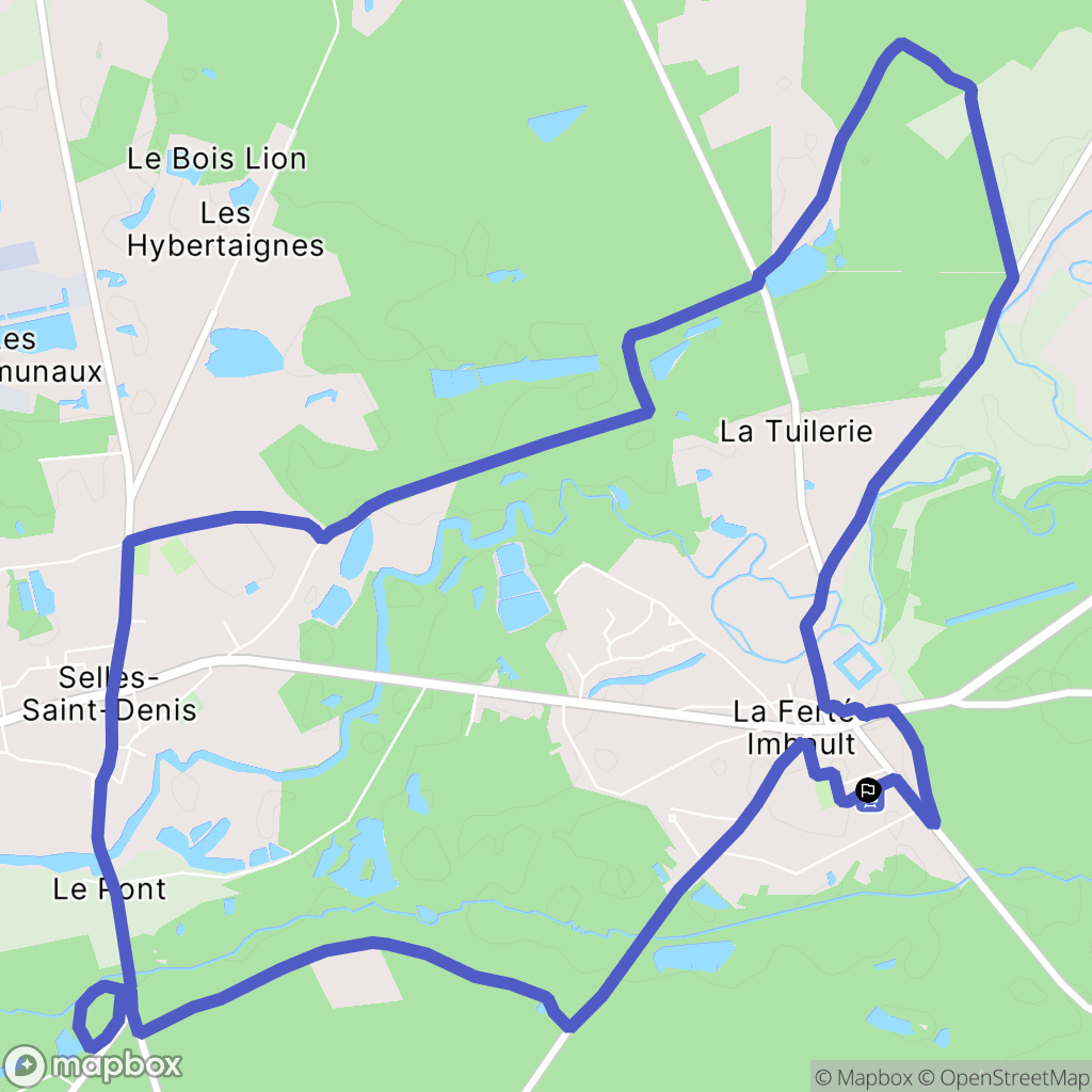 La Ferté-Imbault : carte du parcours de randonnée - France