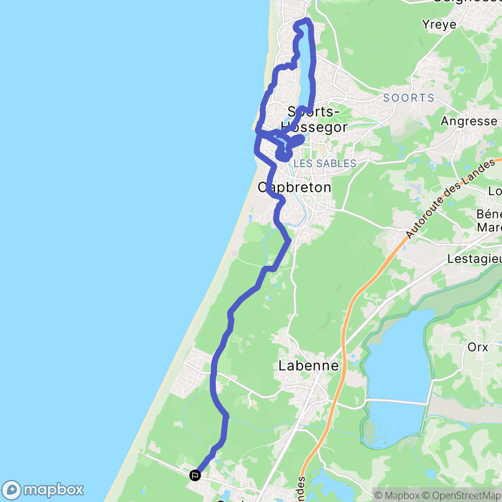 Ondres : carte du parcours de randonnée - France