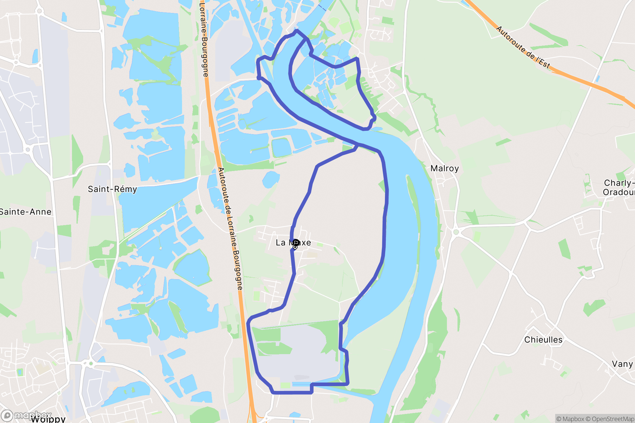 La Maxe : carte du parcours de randonnée - France