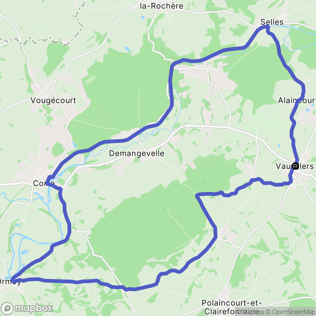 Vauvillers : carte du parcours de randonnée - France