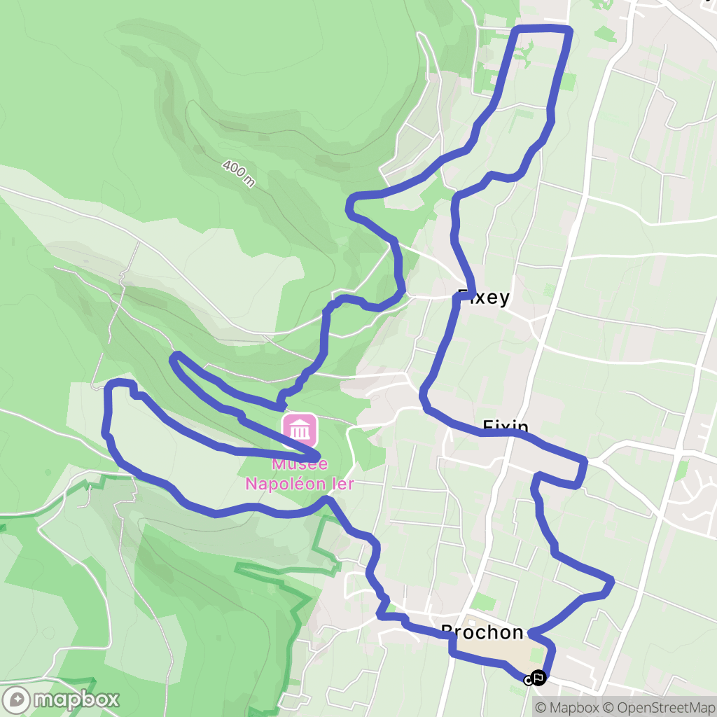 Brochon : carte du parcours de randonnée - France