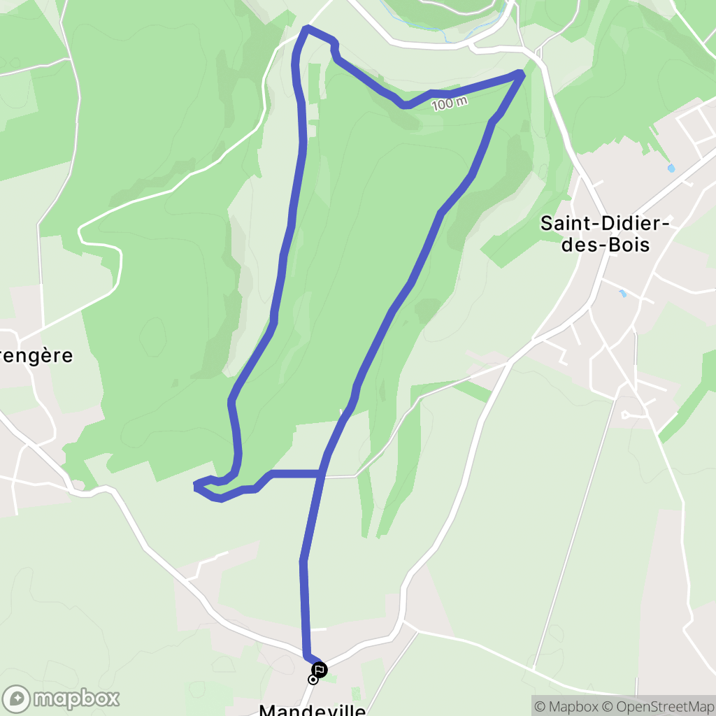 Mandeville : carte du parcours de randonnée - France