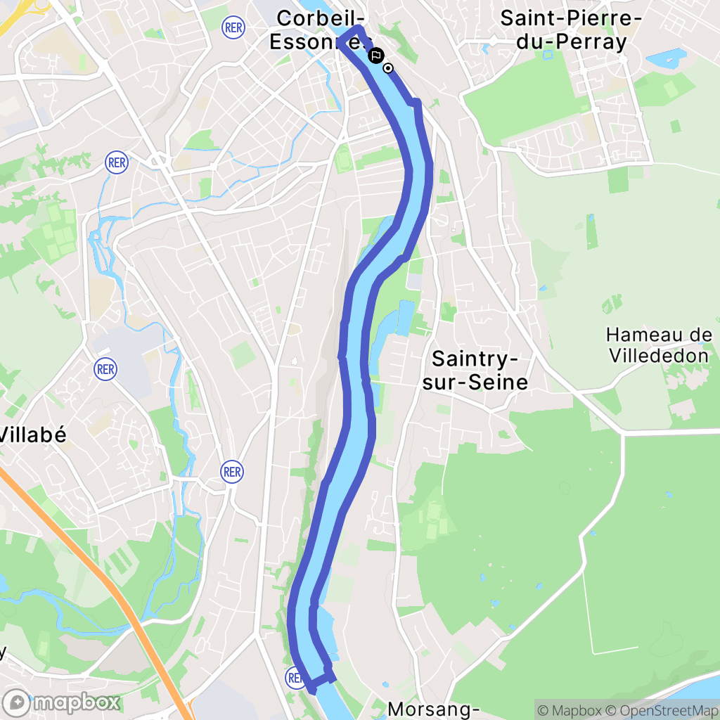 Corbeil-Essonnes : carte du parcours de randonnée - France