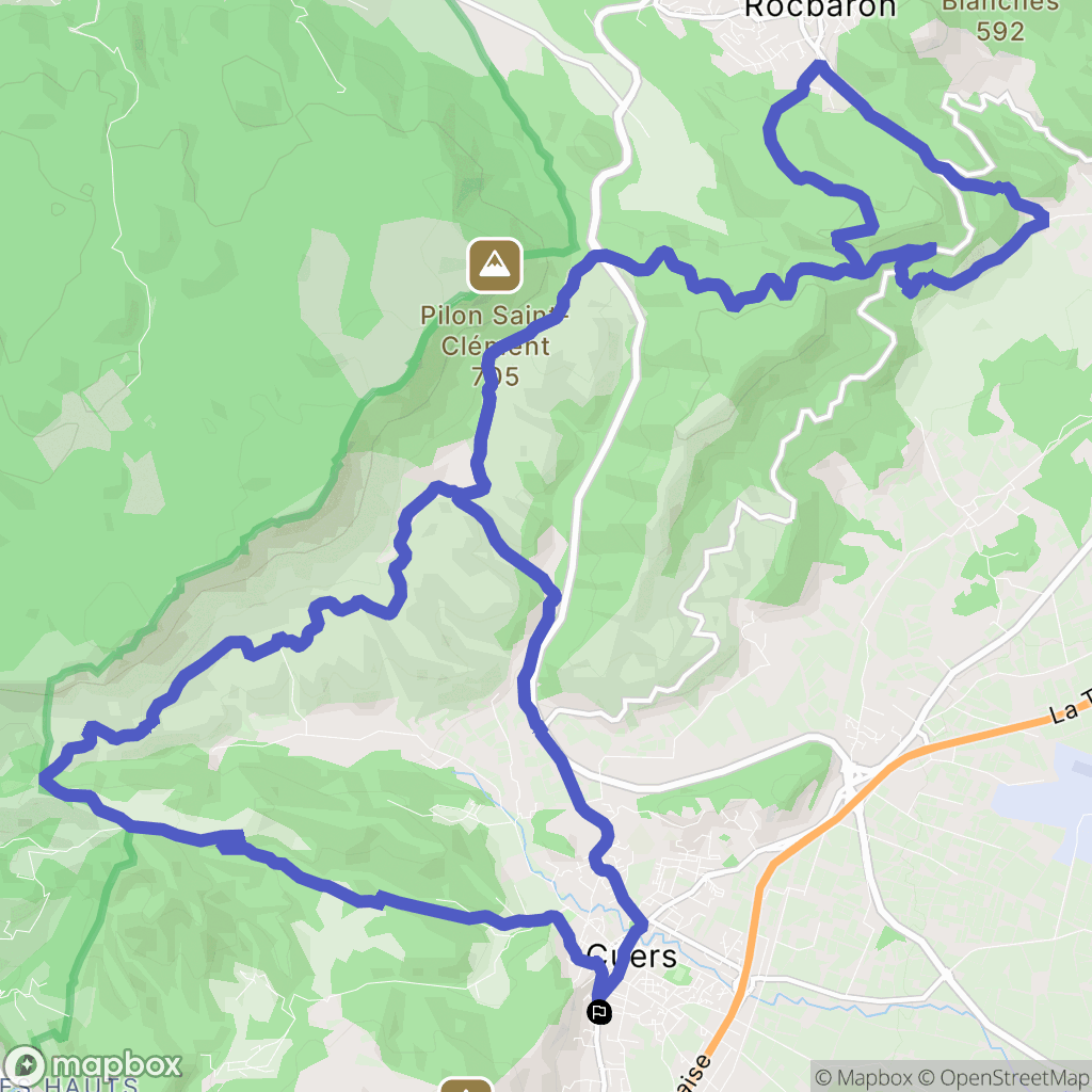 Cuers : carte du parcours de randonnée - France