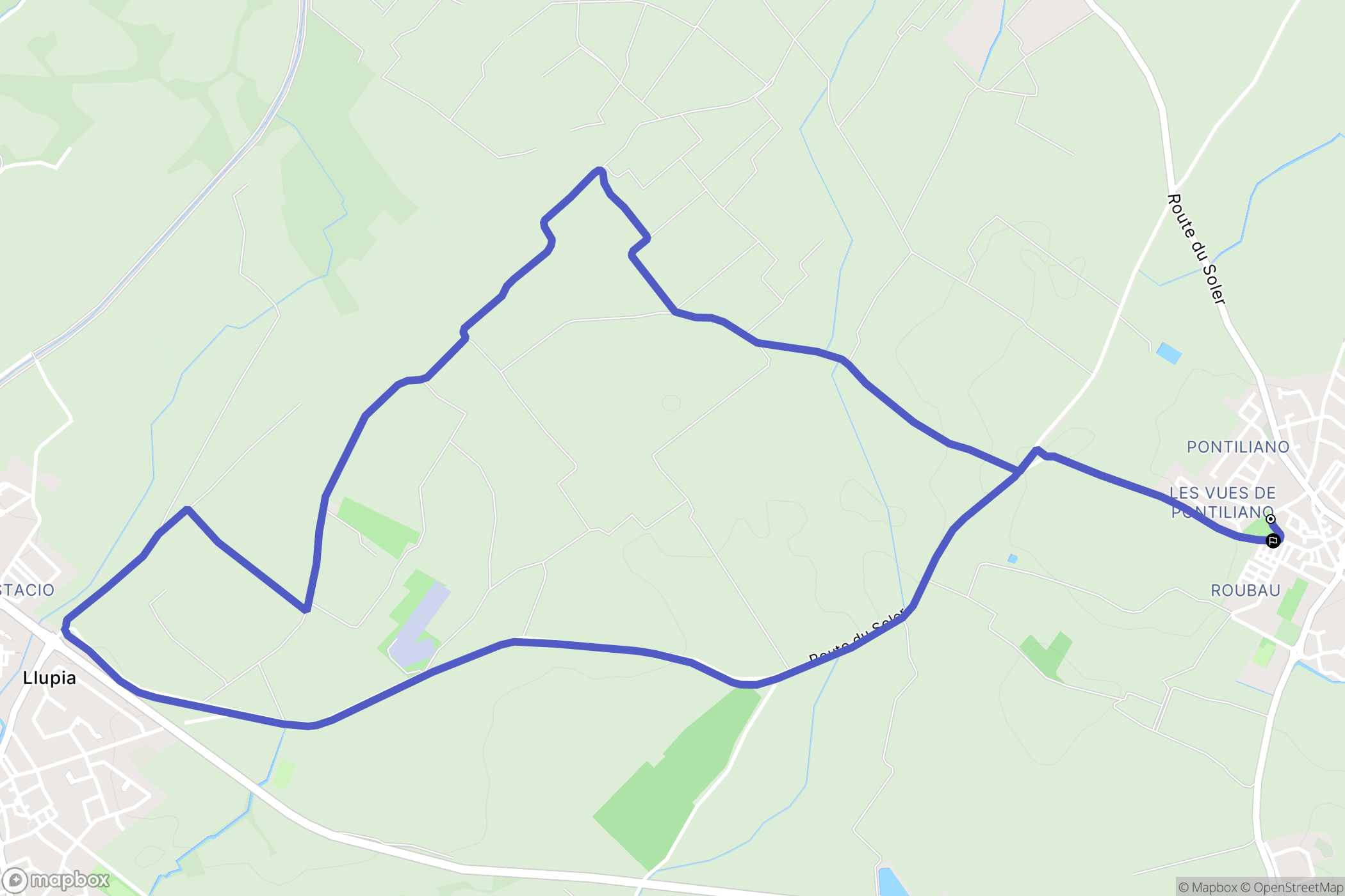 Ponteilla : carte du parcours de randonnée - France