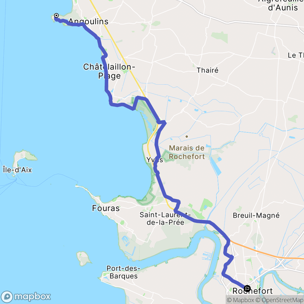 Angoulins : carte du parcours de randonnée - France