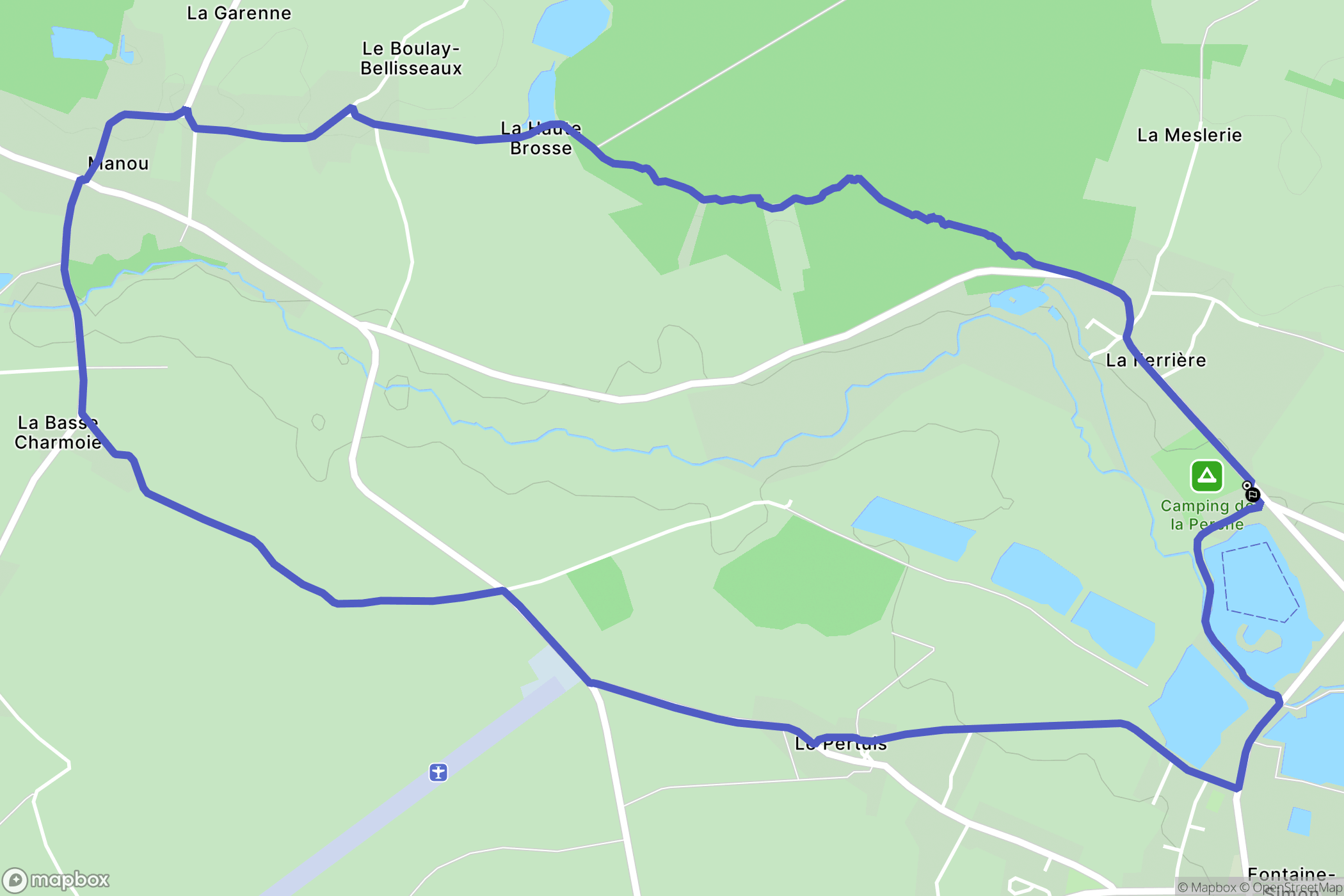 Fontaine-Simon : carte du parcours de randonnée - France
