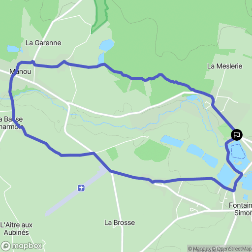 Fontaine-Simon : carte du parcours de randonnée - France