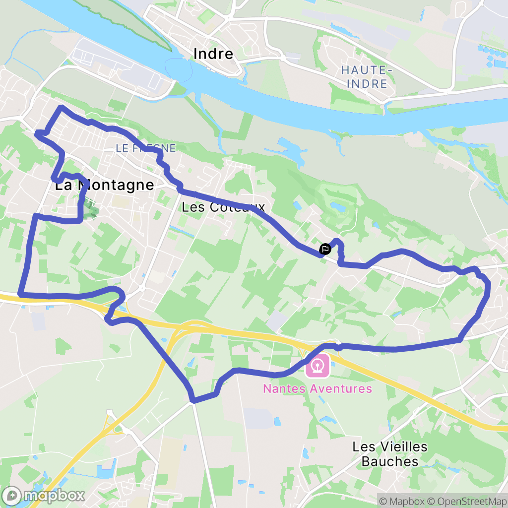 Bouguenais : carte du parcours de randonnée - France