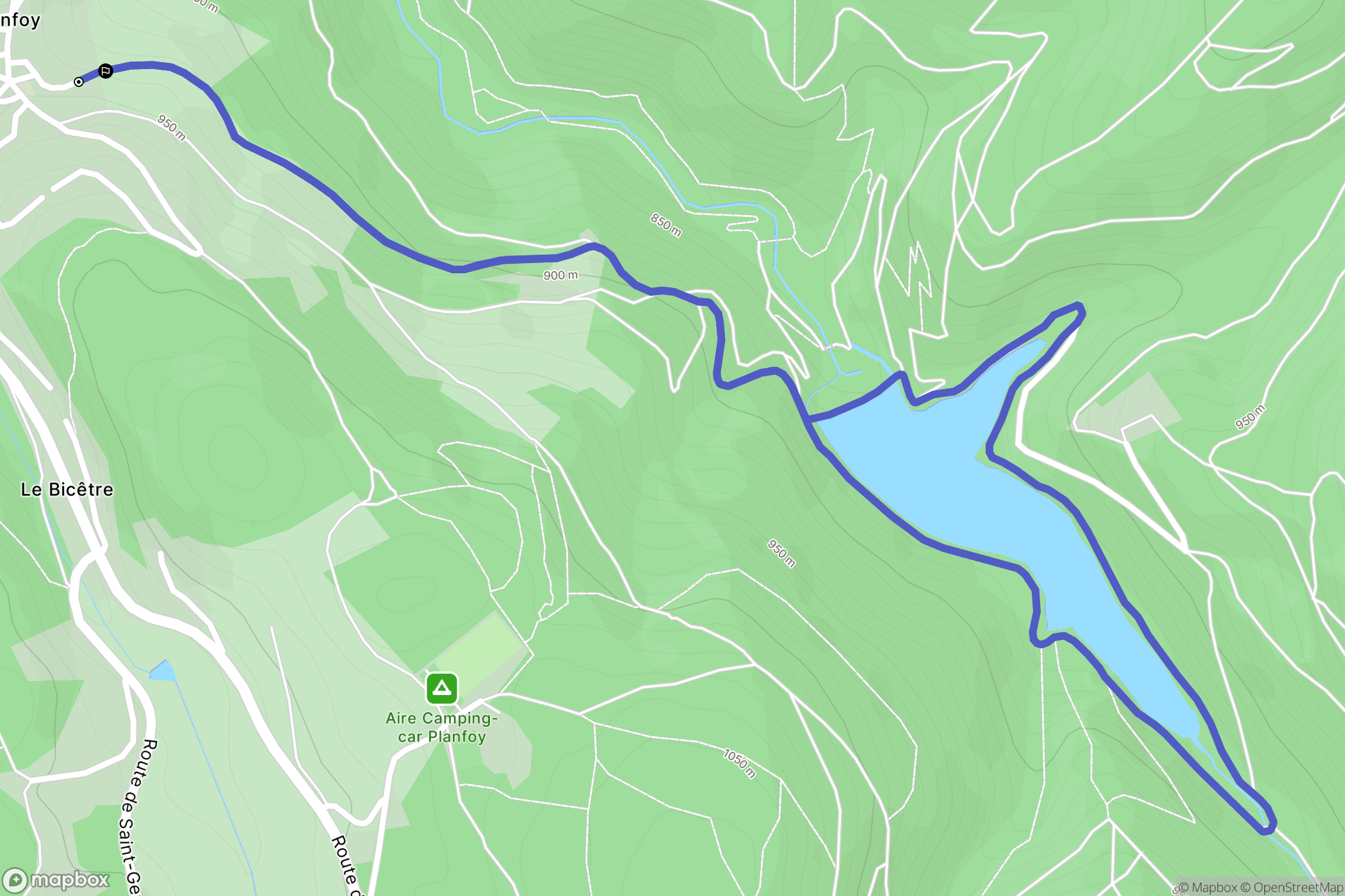Planfoy : carte du parcours de randonnée - France